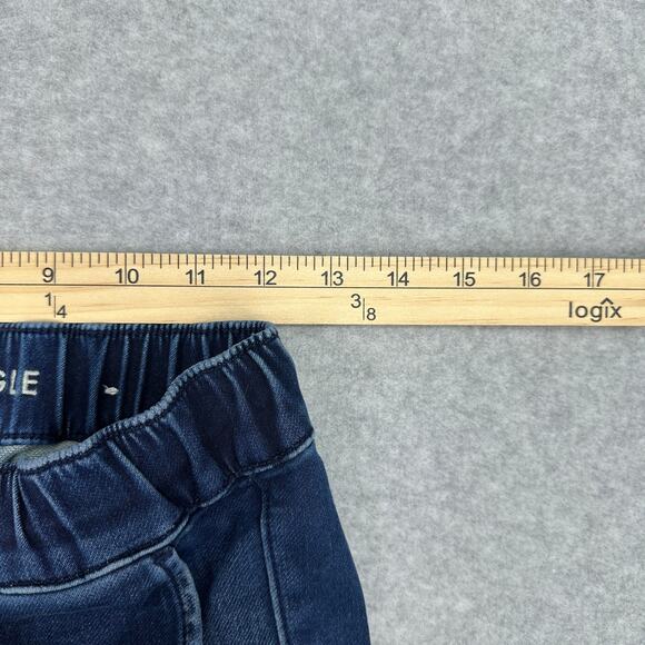 American Eagle Jogger Pants SZ 0 Short Blue Soft Stretch Denim High-Rise Jeans - Picture 8 of 11